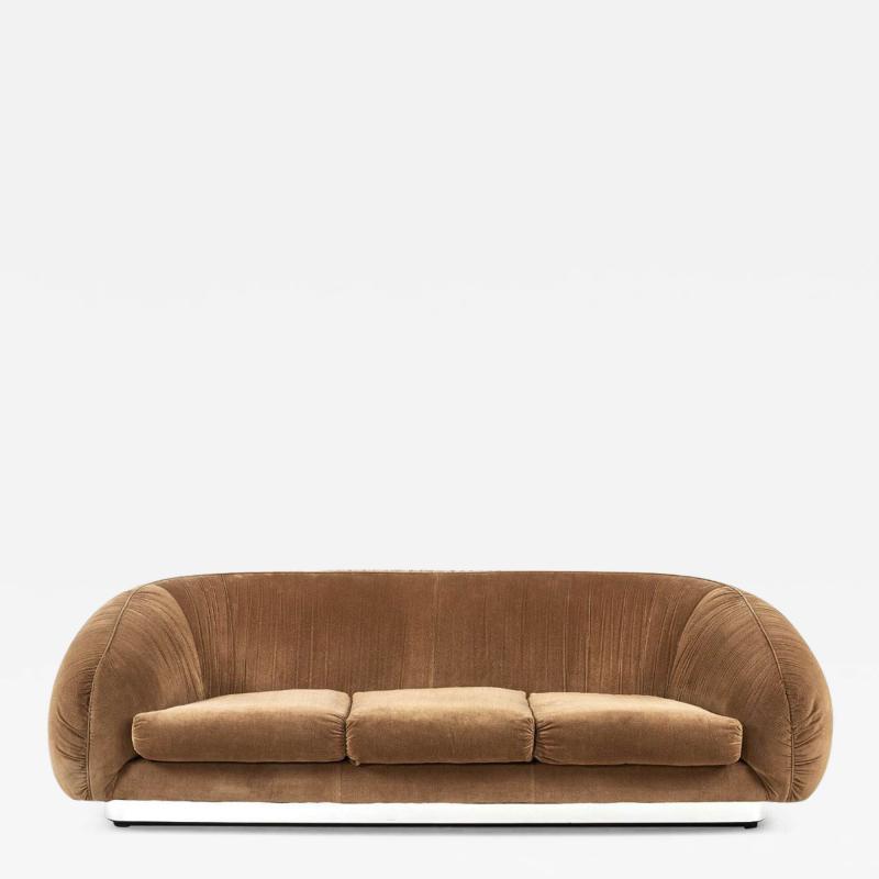 Bernhardt Polar Bear Sofa on Chrome Plinth Base 1970