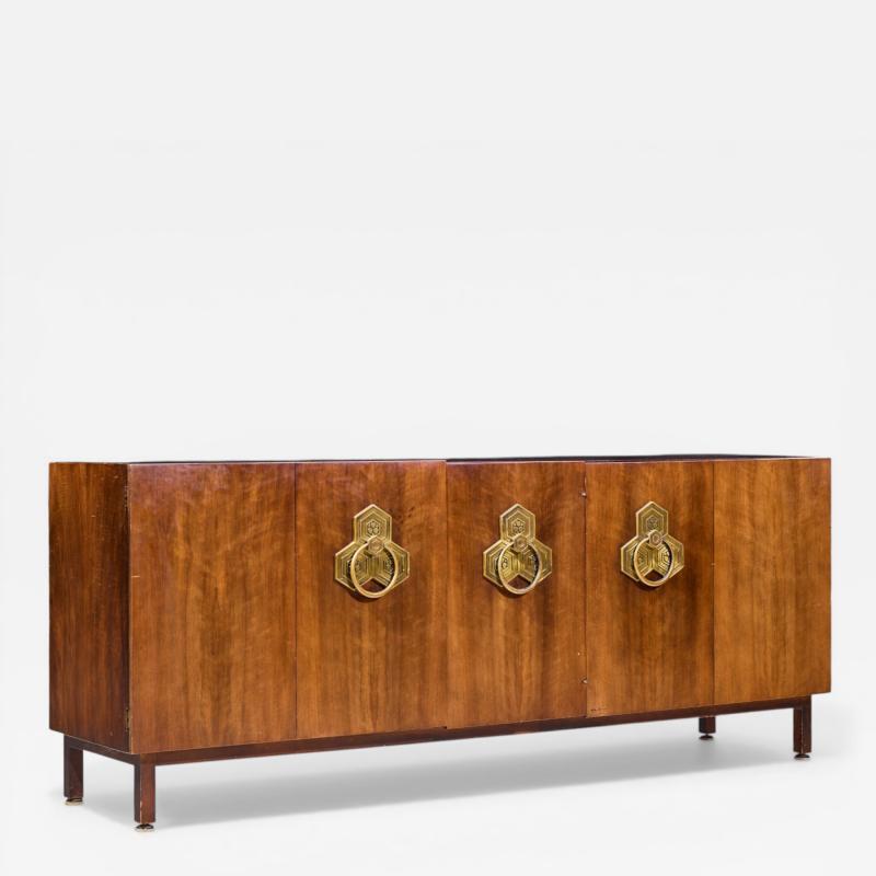 Bert England Bert England for The John Widdicomb Orientation Group Walnut and Brass Credenza