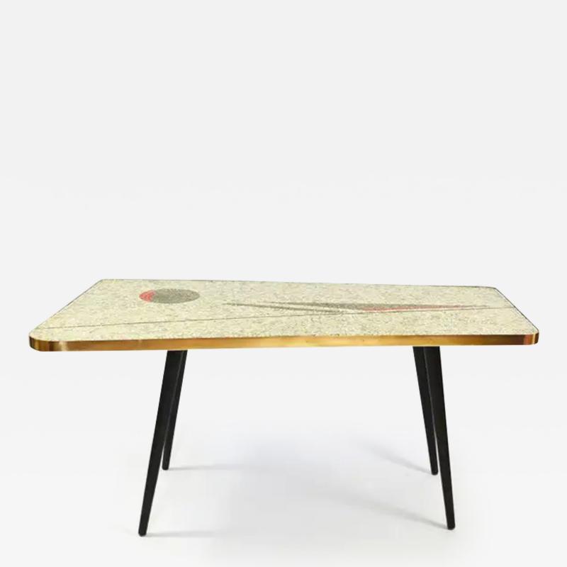 Berthold Muller Berthold Muller Asymmetrical Mosaic Tile Coffee or Sofa Table Germany 1950s