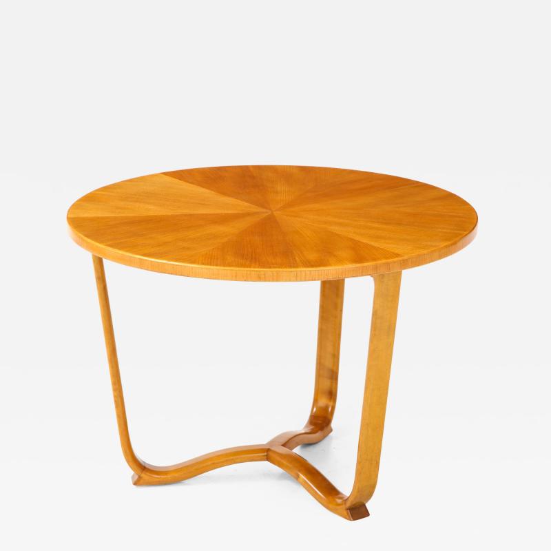 Bertil Fridhagen A Swedish Modern Elmwood Circular Table by Bertil Fridhagen Circa 1940s