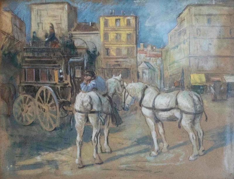 Bertrand Rasmussen The Place Pigalle Omnibus Paris Early 20th Century by Bertrand Rasmussen