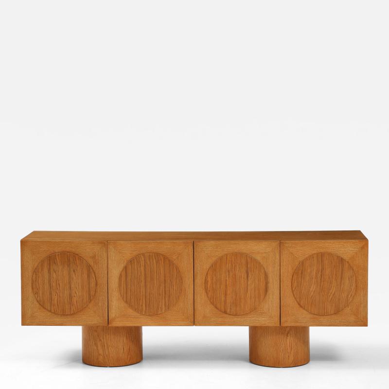 Bespoke White Oak Geometric Sideboard or Credenza Italy