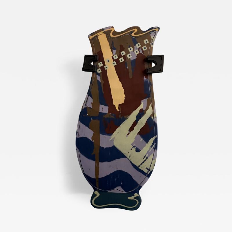 Betty Woodman COLORFUL ABSTRACT DESIGN POST MODERN CERAMIC WALL VASE