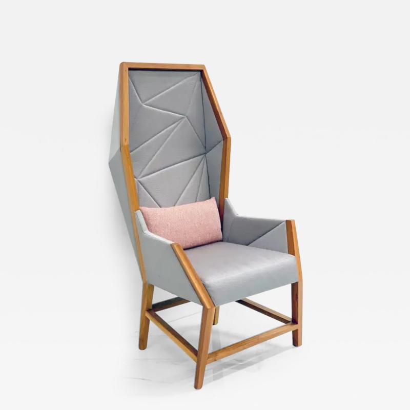 Bias Hooded Lounge Chair Faceted Wingback Inspired by Louis XV Sentry