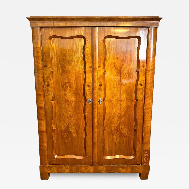 Biedermeier Ashwood Cabinet With Inlay Works 19th Century Austria ca 1840