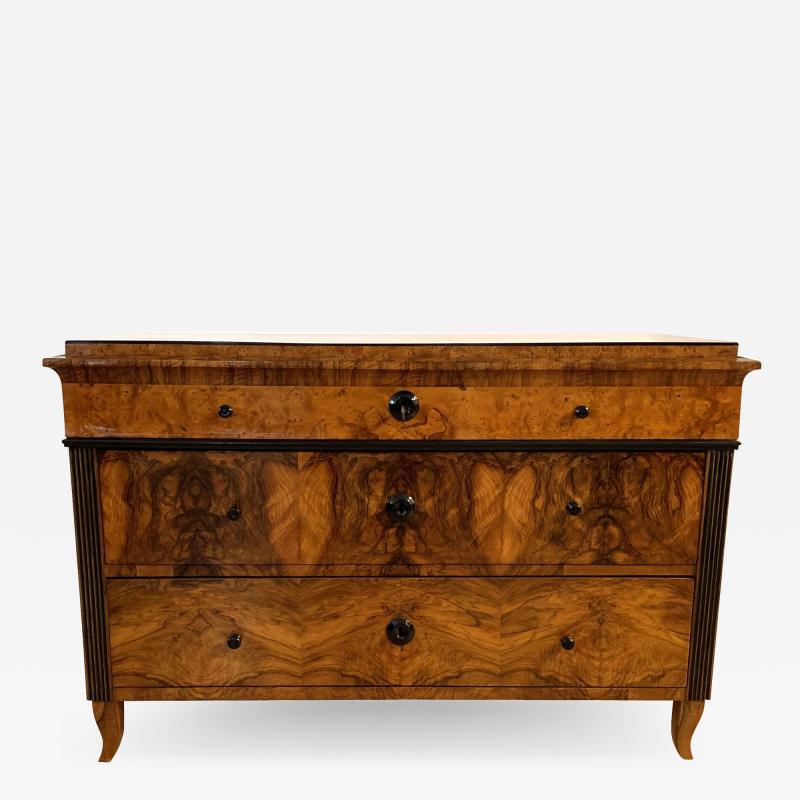 Biedermeier Commode Walnut and Ash Burl Veneer Austria circa 1820