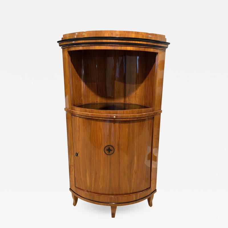 Biedermeier Corner Cabinet Cherry Veneer Ebony Inlay South Germany circa 1820