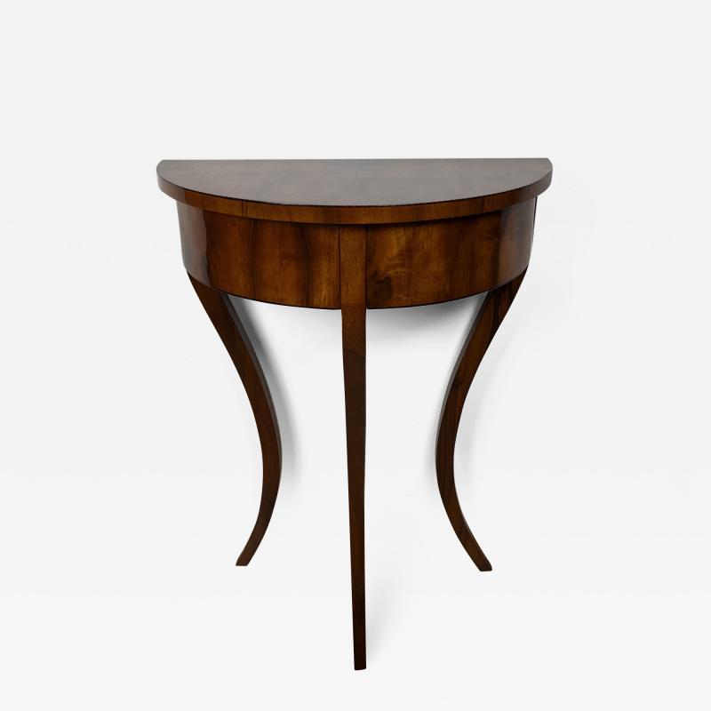 Biedermeier Demi Lune Console Table Walnut Veneer South Germany circa 1825