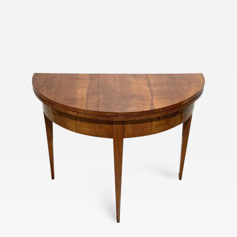 Biedermeier Demi Lune Fold Out Table Cherry Veneer South Germany circa 1820