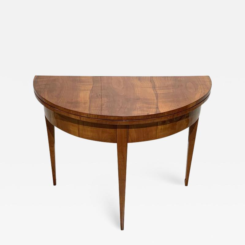 Biedermeier Demi Lune Fold Out Table Cherry Veneer South Germany circa 1820