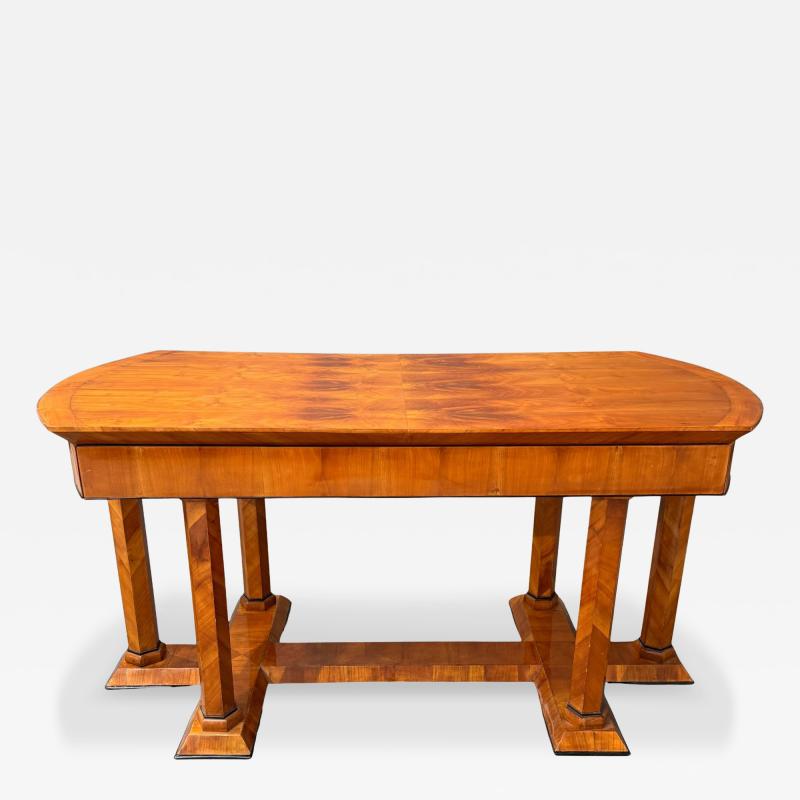 Biedermeier Desk Cherry Veneer Six Columns Austria circa 1830