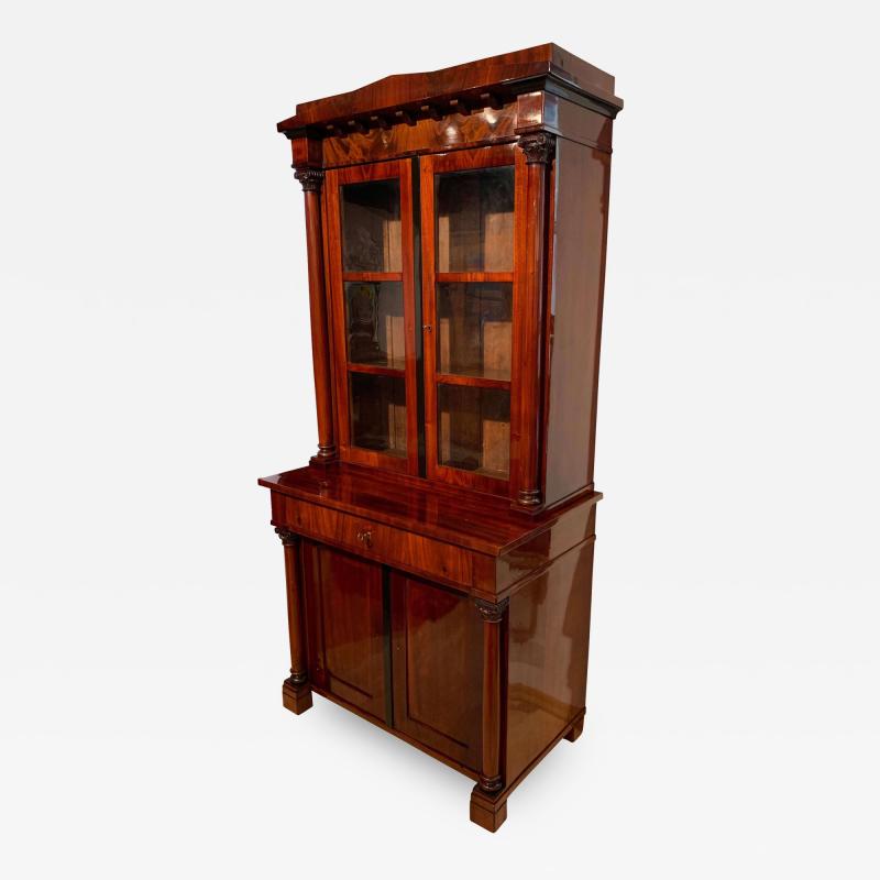 Biedermeier Display Cabinet Vitrine Mahogany French Polish Germany 19th c 
