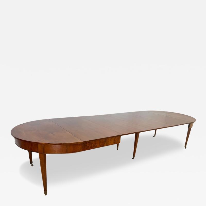 Biedermeier Expandable Dining Table Walnut Brass Swiss circa 1820