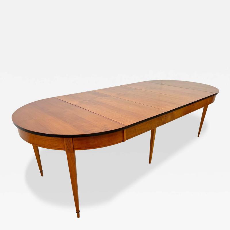 Biedermeier Expandable Table Cherry Veneer Ebony France circa 1900