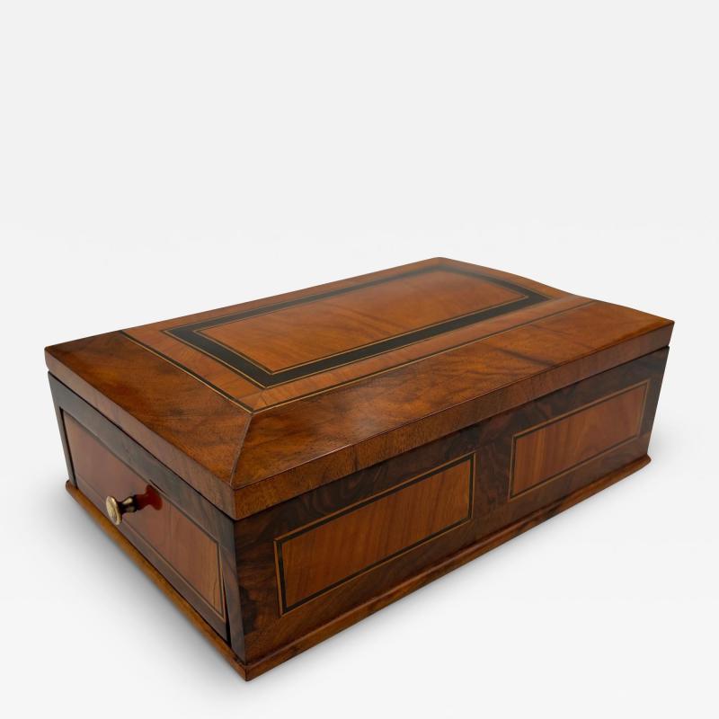 Biedermeier Jewelry Box Walnut Ebony Maple South Germany circa 1830