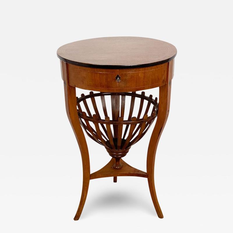 Biedermeier Round Work Table 19th century