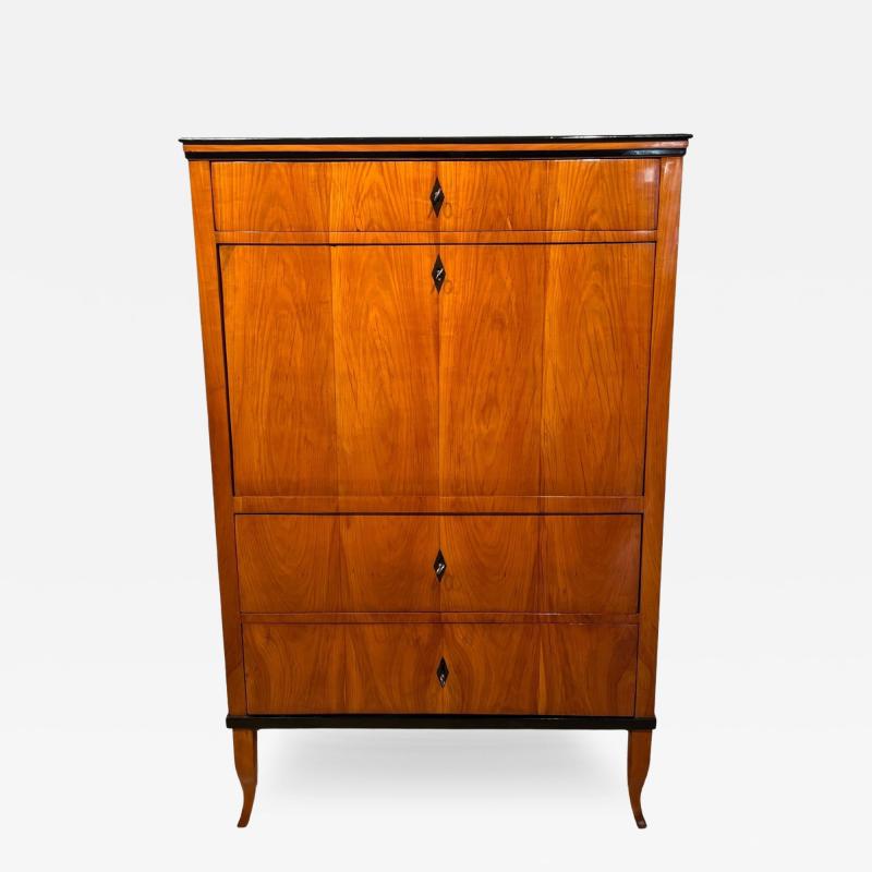 Biedermeier Secretaire Cherry Veneer Mahogany South Germany circa 1820