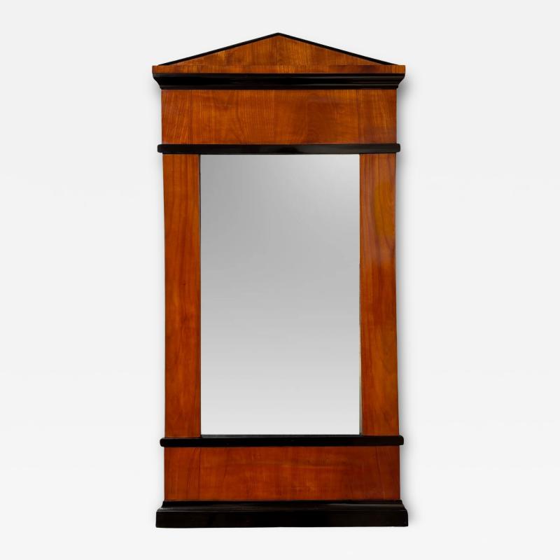 Biedermeier Wall Mirror Cherry Veneer Ebonized South Germany circa 1820