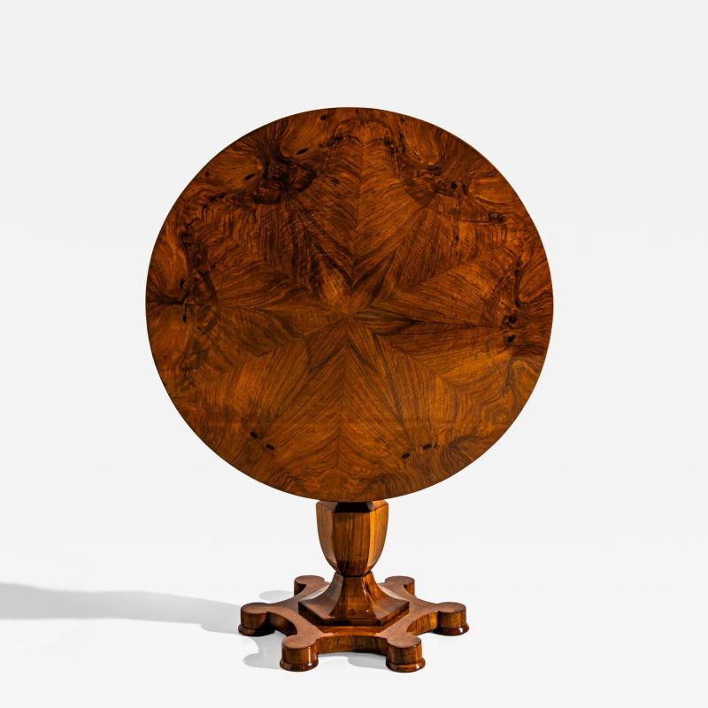 Biedermeier Walnut Tilt Top Center Table circa 1830 40