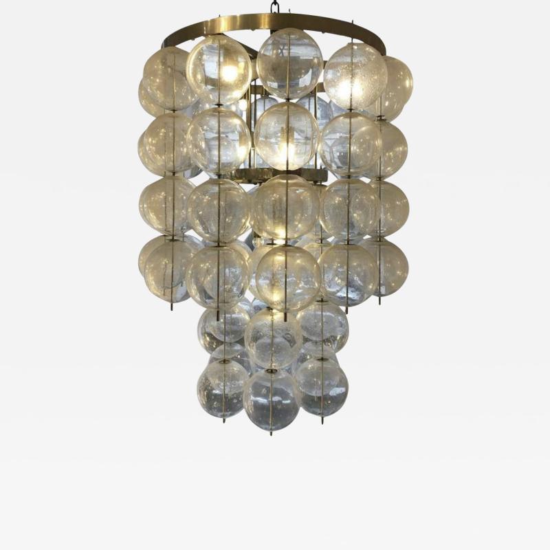 Big Glass Ceiling Light Czceh c 1960