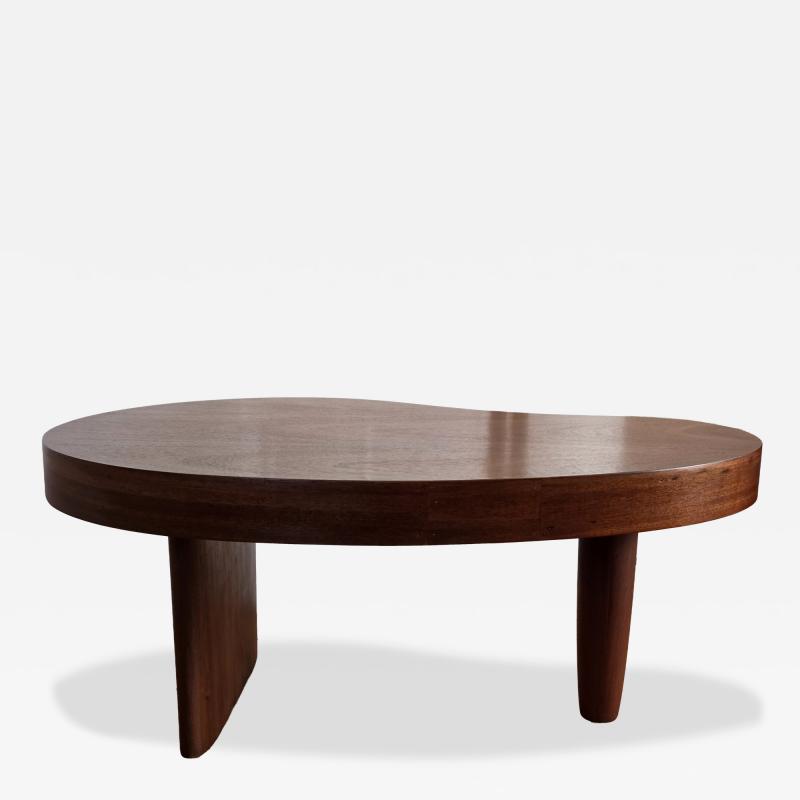 Biomorphic Mahogany Coffee Table North Shore Massachusetts c 1948 Studio