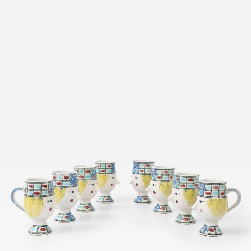 Bjorn Wiinblad Bj rn Wiinblad 8 Bjorn Wiinblad Face Espresso Chocolate Cups