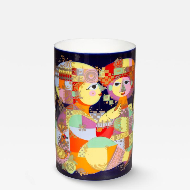 Bjorn Wiinblad Decorated Vase For Rosenthal