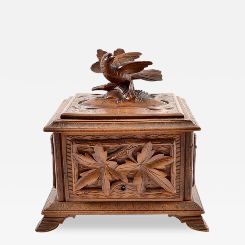 Black Forest Hand Carved Box C A 1900s