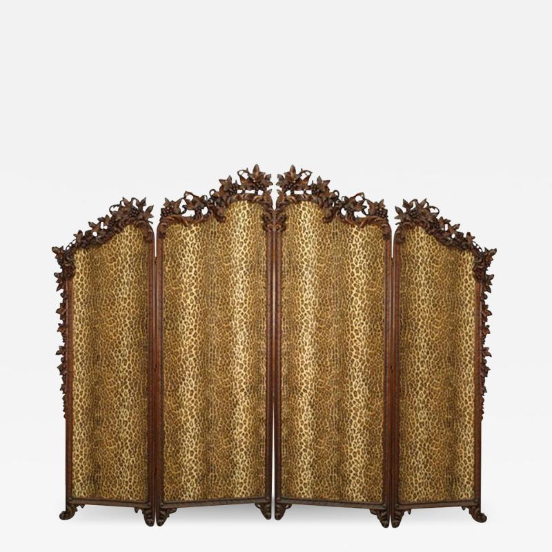 Black Forest Walnut 4 Fold Screen