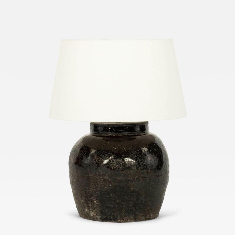 Black Glazed Vase Lamp