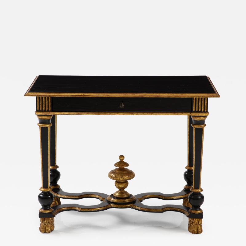 Black Lacquered and Giltwood Table