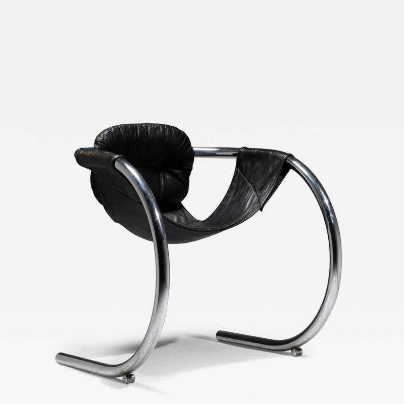 Black Leather Palo Alto Chair by Byron Botker for Landes Lyda Levi