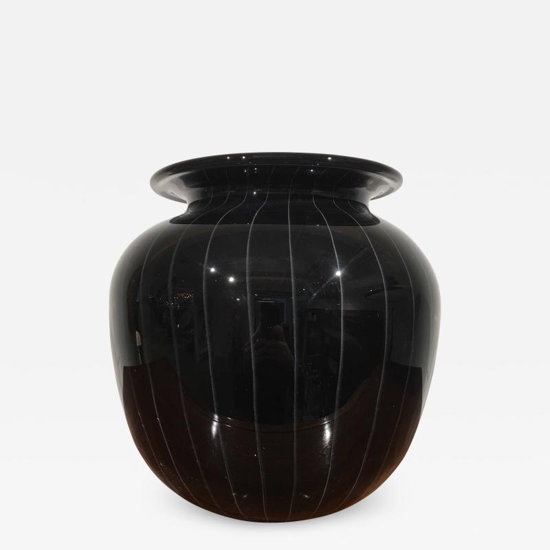 Black Murano vase Italy 1970