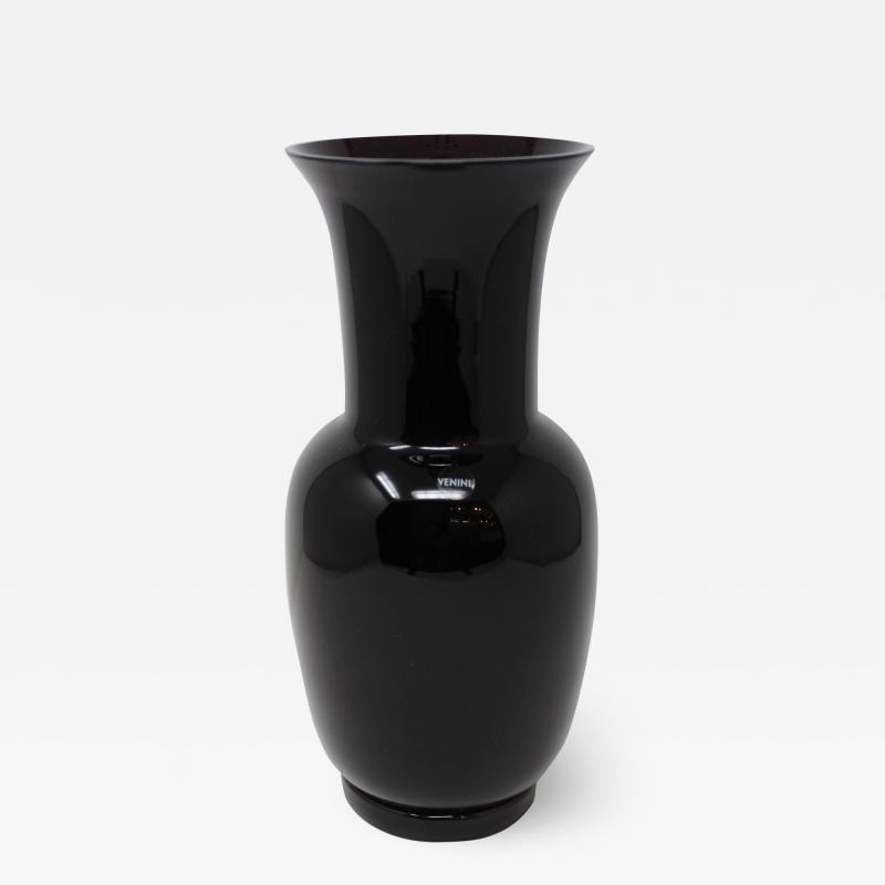 Black Opalino Vase by Venini of Murano