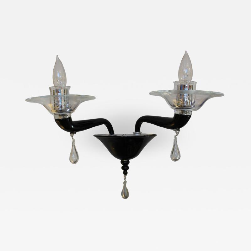 Black Scarlatti Sconce by Venini of Murano