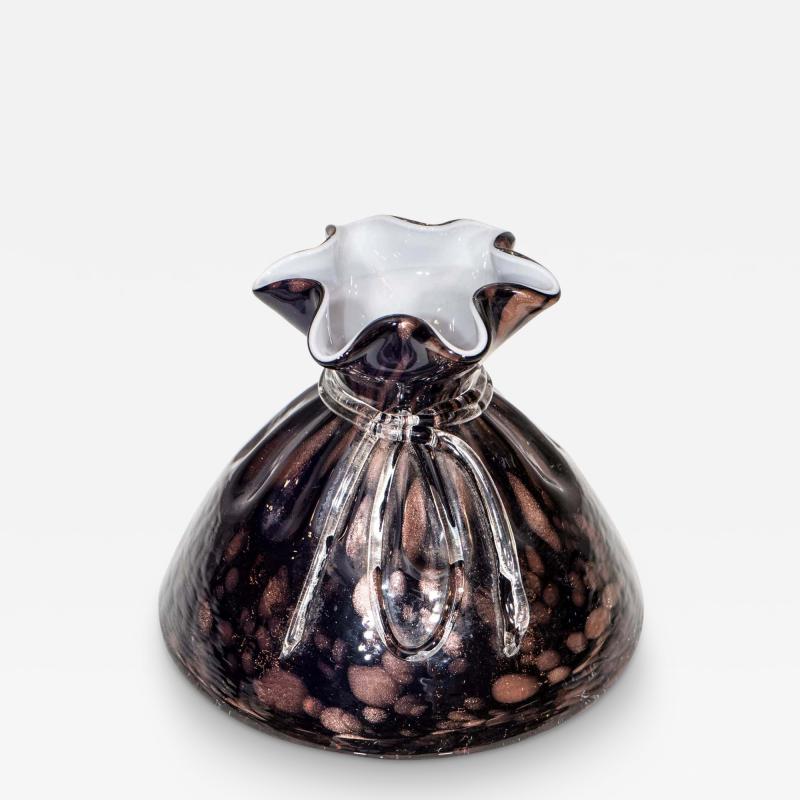 Black and Bronze Murano Glass Vase