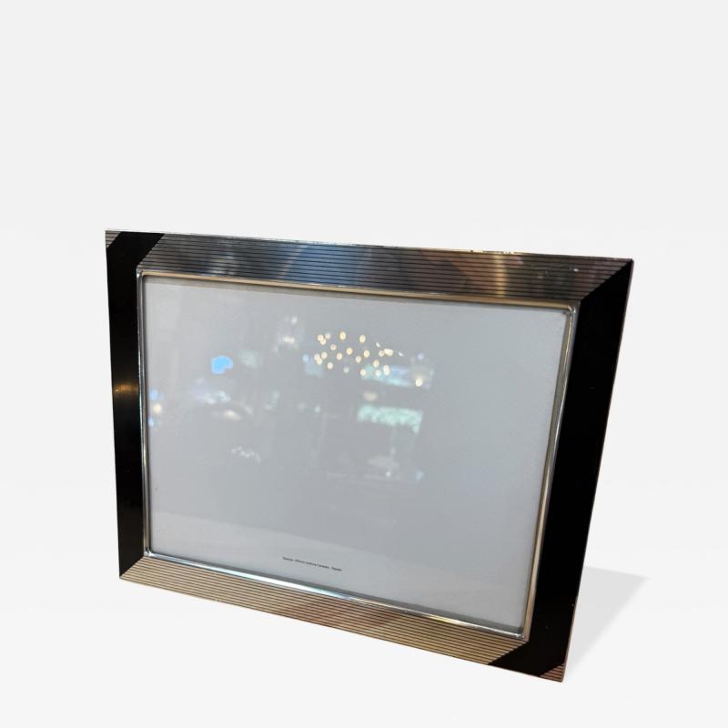 Black and Silver Ribbed Picture Frame