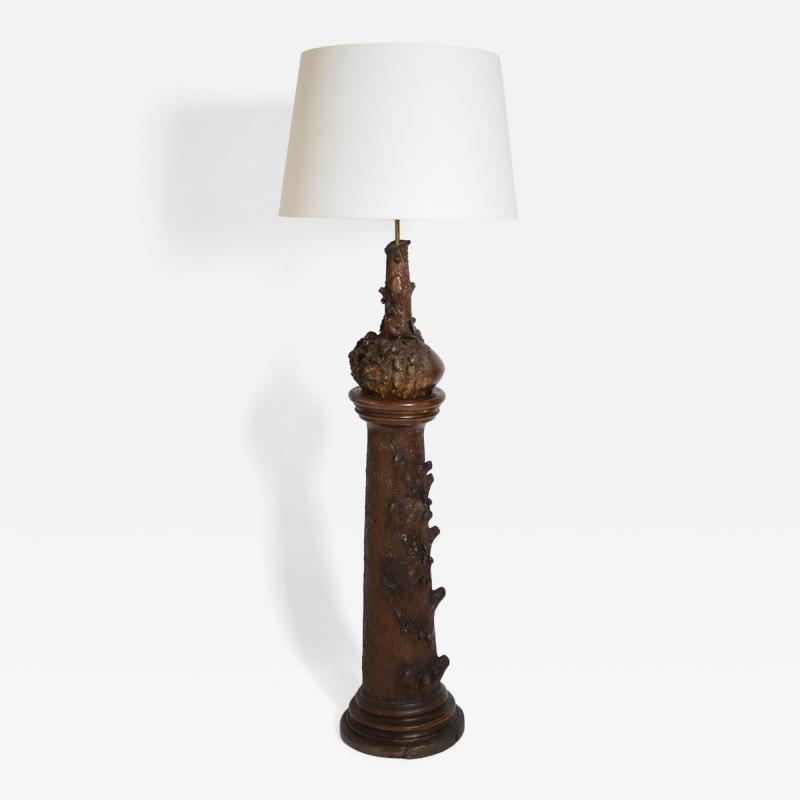 Black forest ceramic floor lamp XIXth c 
