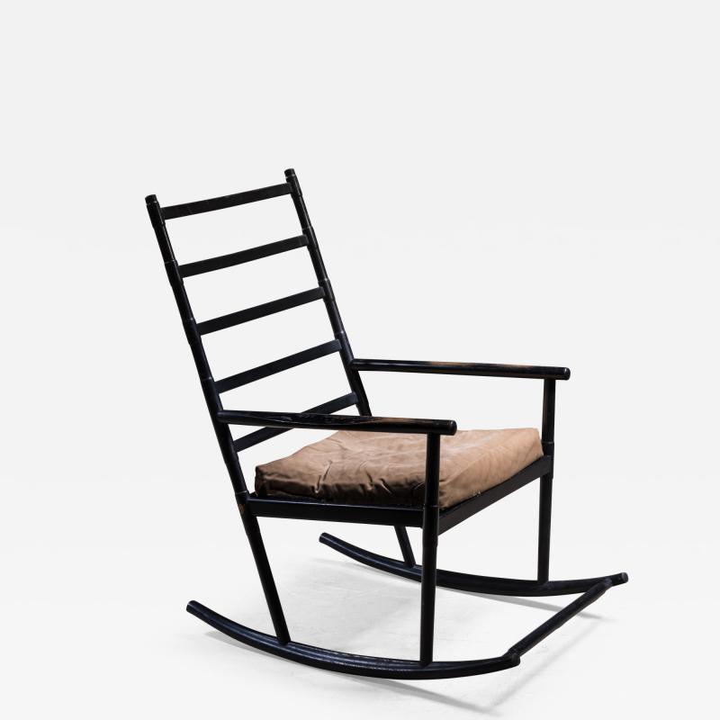 Black lacquered wood rocking chair Denmark