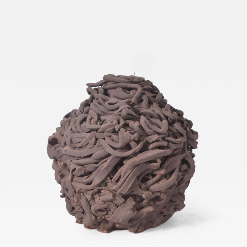 Black vermiculated vase XXth c 