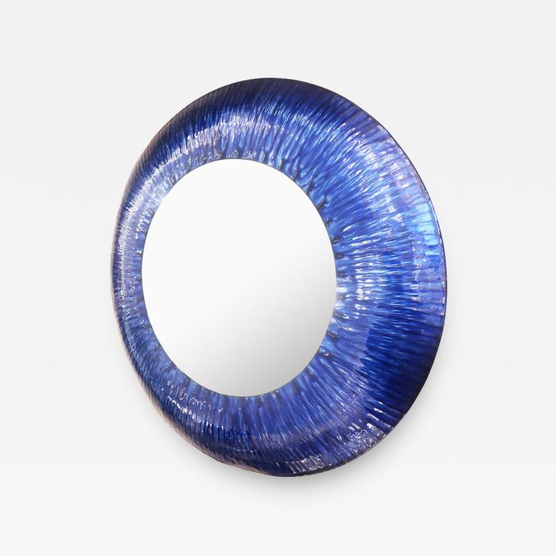 Blue Enamel Mirror