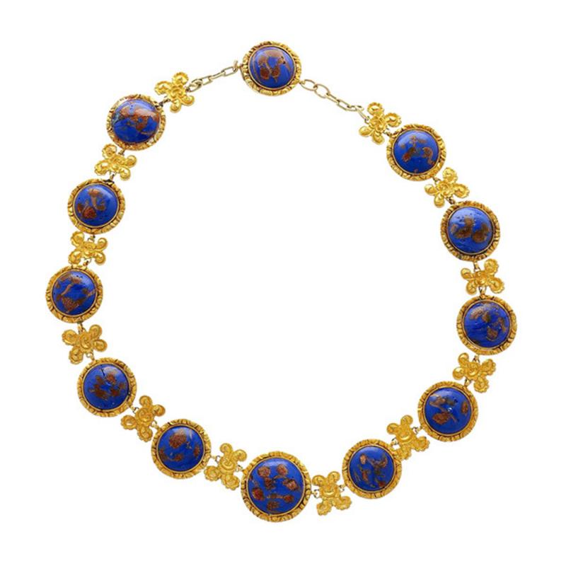 Blue Lapis Reviere Necklace in 14k 18K Gold