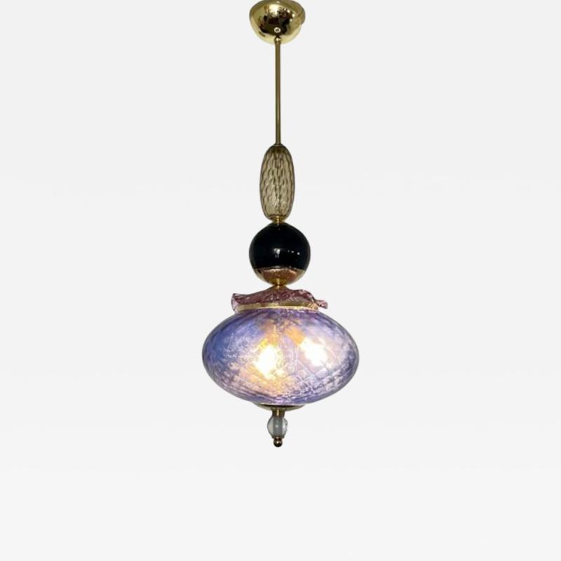 Blue Murano Lollypop Ceiling Lamp