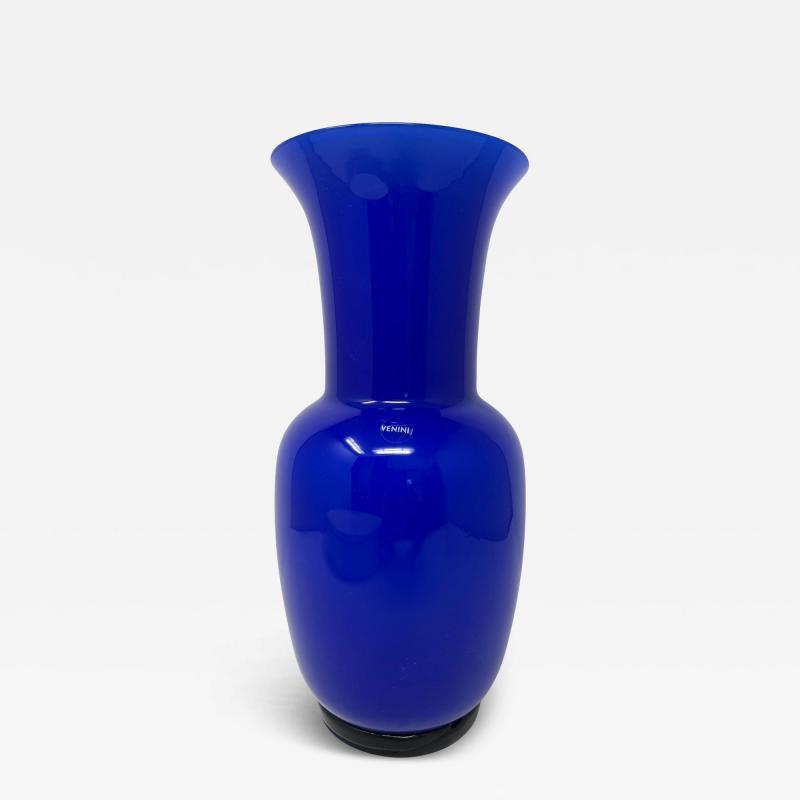 Blue Opalino Vase by Venini