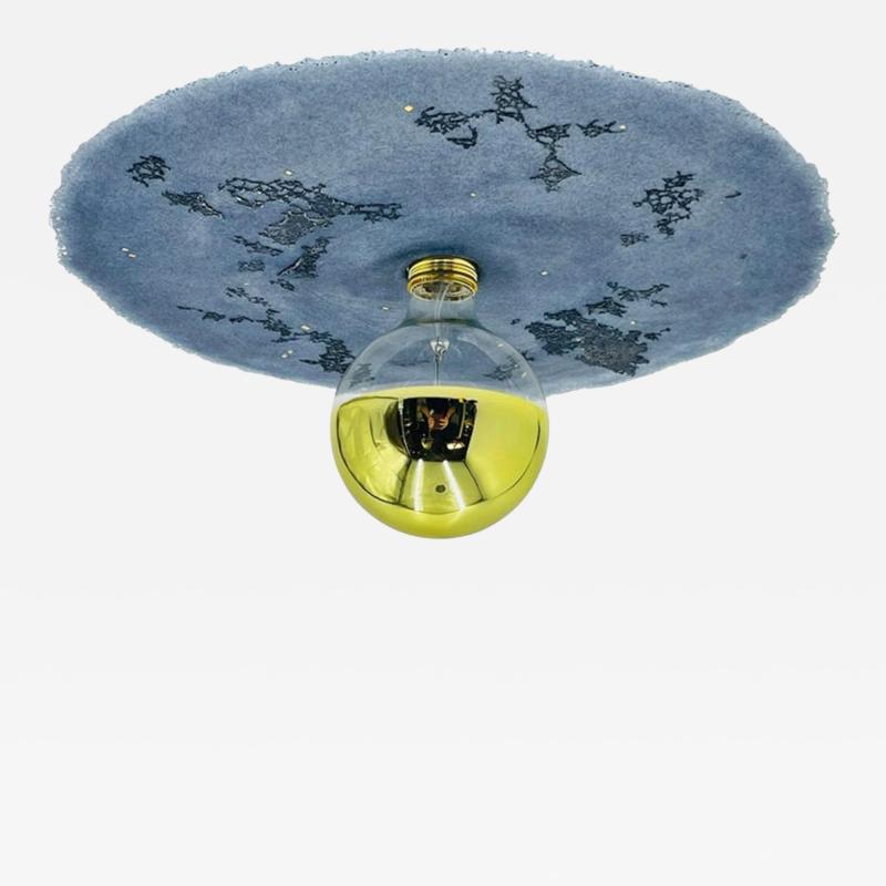 Blue Resin Brass Ceiling Light by Luca for Fermaluce Italy 2022