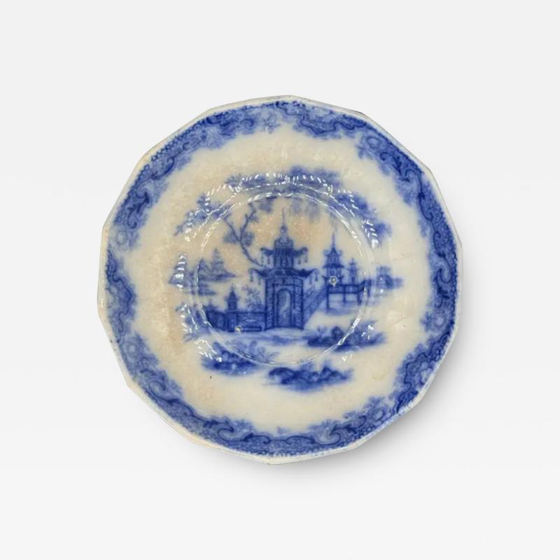 Blue White Dish Staffordshire Whampoa Pattern Transferware