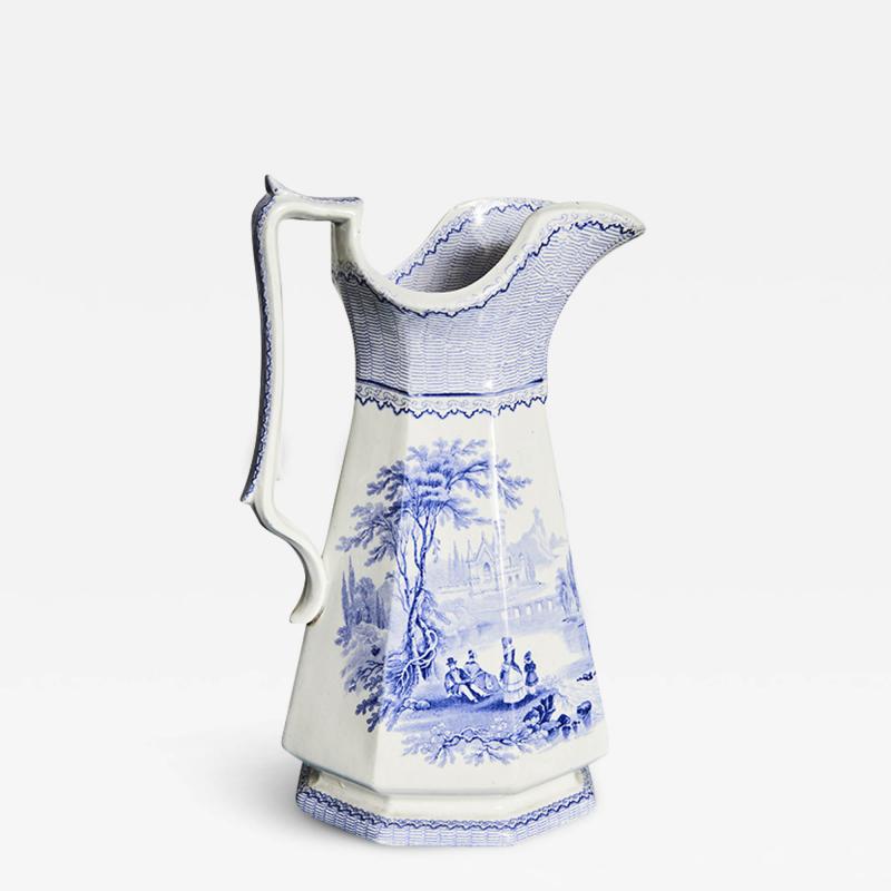 Blue and White Ivanhoe Ironstone Jug