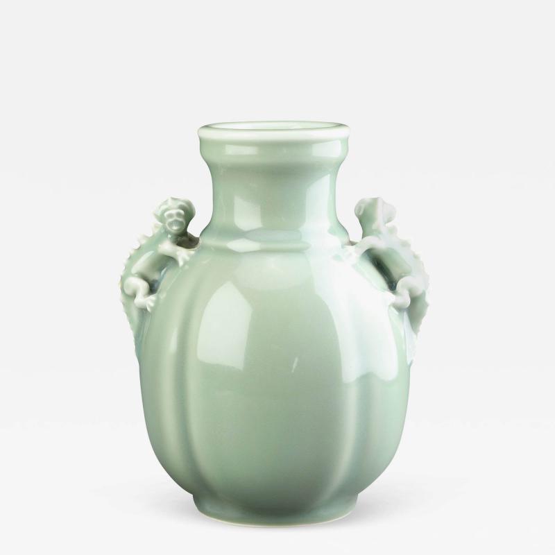 Bode Willumsen Vase with Chaeleon Handles in Celadon Glaze by Bode Willumsen