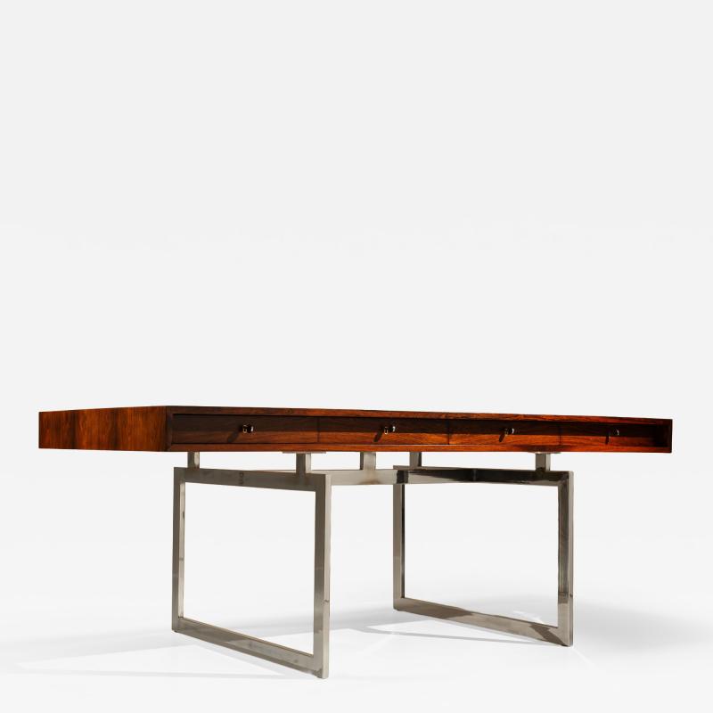 Bodil Kjaer Bodil Kjaer Desk in Rosewood and Chrome Denmark 1960s