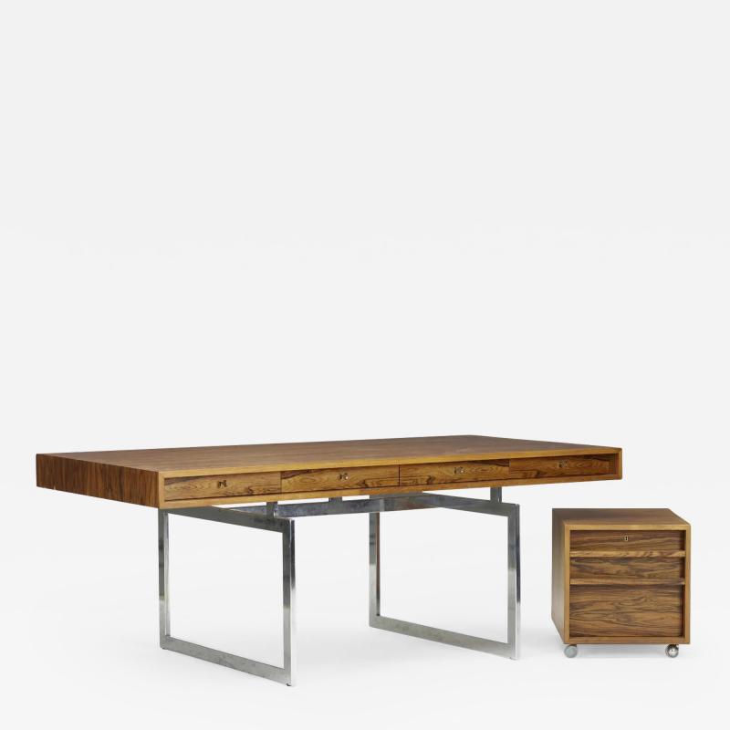 Bodil Kjaer Bodil Kjaer Rosewood Desk with Cabinet for E Pedersen Son